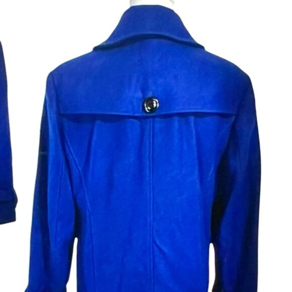 Y2K Blue Wool Worthington VTG Coat XL Corpcore Academia Classic 90 Pea-Coat BOHO - Picture 3 of 16